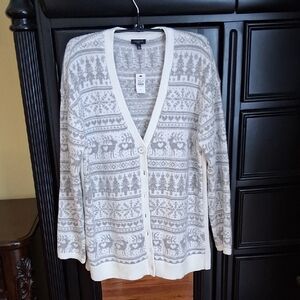 Talbots Fair Isle Cardigan NWT LARGE PETITE